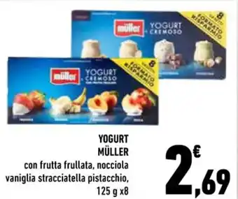 Conad Müller Yogurt con frutta frullata, nocciola vaniglia stracciatella pistacchio 125 g x8 offerta