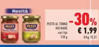 Conad Rio Mare Pesto Al Tonno vari tipi 130 g offerta