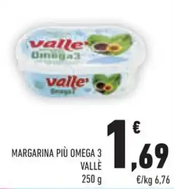 Conad Valle' Margarina Più Omega 3 250 g offerta
