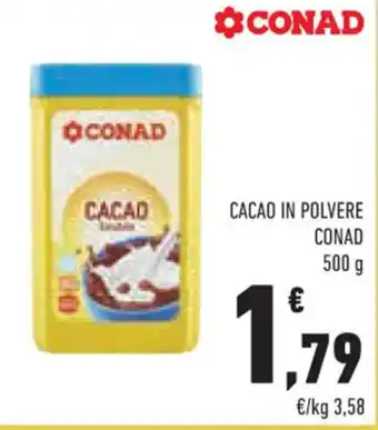Conad Conad Cacao in Polvere 500 g offerta