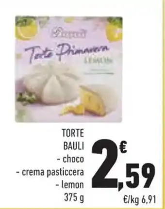 Conad Bauli Torte choco,crema pasticcera,lemon 375 g offerta
