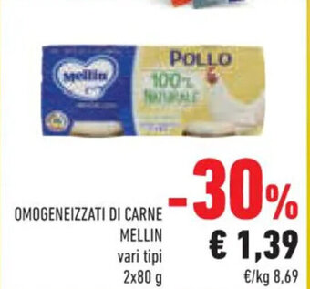 Conad Mellin Omogeneizzati di Carne vari tipi 2 x 80 g offerta