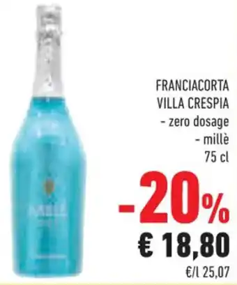 Conad Franciacorta Villa Crespia zero dosage millè 75 cl offerta