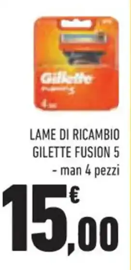 Gilette Fusion 5 Lame di Ricambio man 4 pezzi