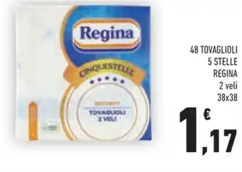 Conad Regina 48 Tovaglioli 5 Stelle 2 veli 38 x 38 offerta