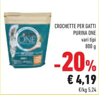 Conad Purina One Crocchette Per Gatti vari tipi 800 g offerta