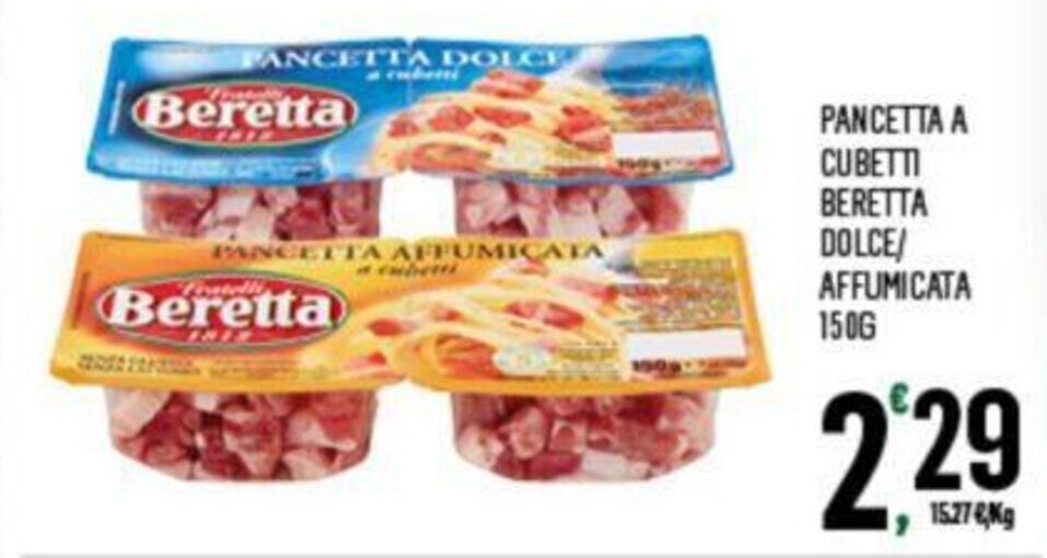 Beretta Pancetta a Cubetti Dolce/Affumicata 150g offerta di Despar