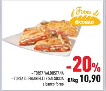 Conad Torta Valdostana Torta Di Friarielli E Salsiccia a banco forno offerta