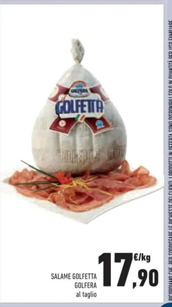 Conad Salame Golfetta Golfera al taglio offerta