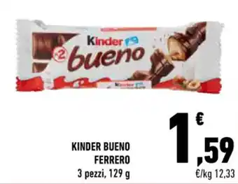 Conad Ferrero Kinder Bueno 3 pezzi, 129 g offerta