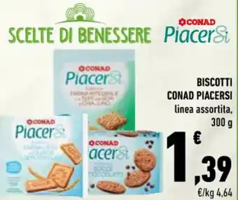 Conad Conad Piacersi Biscotti linea assortita 300 g offerta