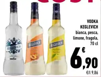 Conad Keglevich Vodka bianca, pesca, limone, fragola 70 cl offerta