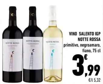 Conad Notte Rossa Vino Salento IGP primitivo, negroamaro, fiano 75 cl offerta