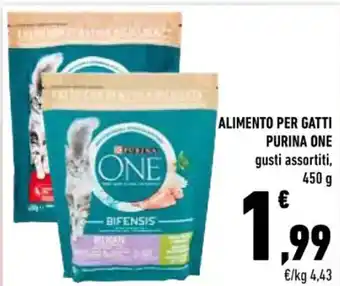 Conad Purina One Alimento per Gatti gusti assortiti 450 g offerta