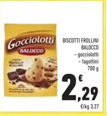 Conad Gocciolotti Biscotti Frollini Balocco fagottini 700 g offerta