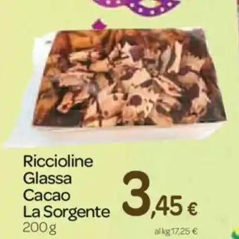 Carrefour Riccioline Glassa Cacao La Sorgente 200 g offerta