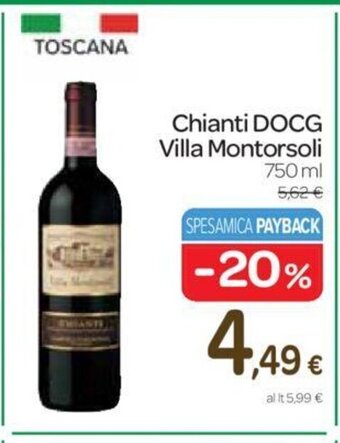 Carrefour Chianti DOCG Villa Montorsoli 750 ml offerta