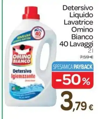 Carrefour Omino Bianco Detersivo Liquido Lavatrice 40 Lavaggi 2 L offerta