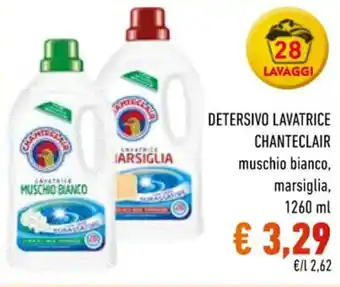 Conad Chanteclair Detersivo Lavatrice muschio bianco, marsiglia, 1260 ml offerta