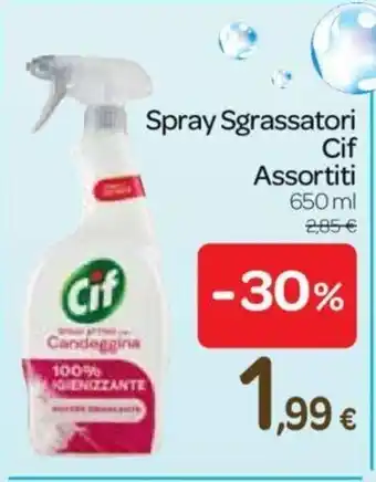 Carrefour Cif Spray Sgrassatori Assortiti 650 ml offerta