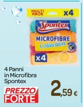 Carrefour 4 Panni in Microfibra Spontex offerta