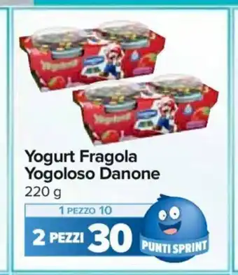 Carrefour Danone Yogurt Fragola Yogoloso 220 g 2 pezzi offerta