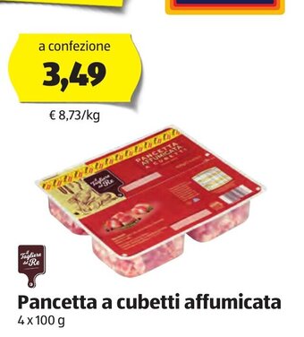 ALDI Pancetta a cubetti affumicata 4 x 100 g offerta
