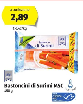 ALDI Bastoncini di Surimi MSC 450 g offerta