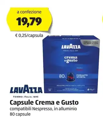 ALDI Lavazza Capsule Crema e Gusto 80 capsule offerta