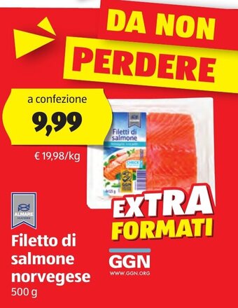 ALDI Filetto di salmone norvegese 500 g offerta