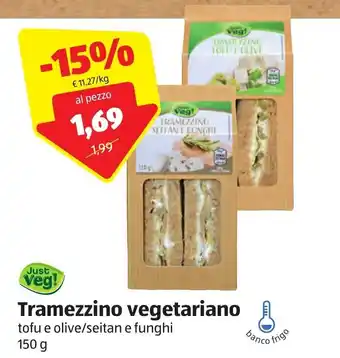 ALDI Tramezzino vegetariano tofu e olive/seitan e funghi 150 g offerta