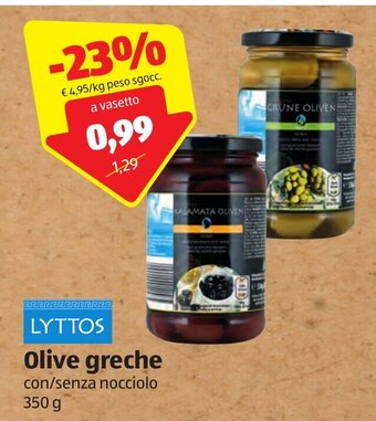 ALDI Lyttos Olive greche con/senza nocciolo 350 g offerta