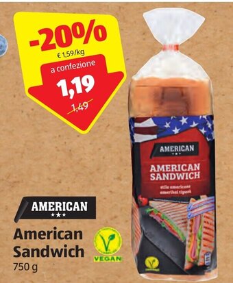 ALDI American Sandwich 750 g offerta