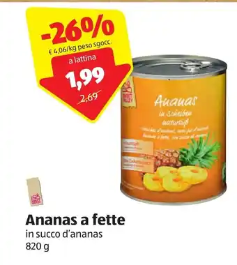 ALDI Ananas a fette in succo d'ananas 820 g offerta