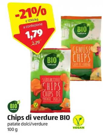 ALDI Chips di verdure Bio patate dolci/verdure 100 g offerta