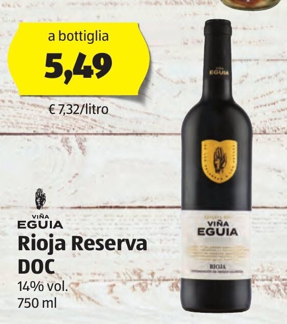 Rioja Reserva Doc 14 vol. 750 ml offerta di ALDI