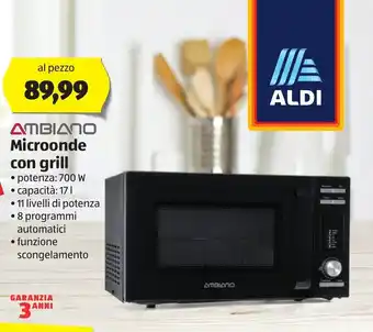 ALDI Ambiano Microonde con grill 700 W 17 L offerta