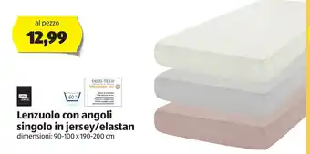 ALDI Lenzuolo con angoli singolo in jersey/elastan 90-100 x 190 - 200 cm offerta