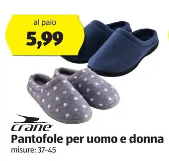 ALDI crane Pantofole per uomo e donna misure: 37-45 offerta