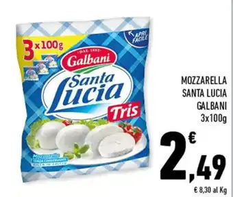 Conad Galbani Santa Lucia Mozzarella 3x100g offerta