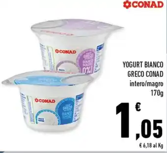Conad Conad Yogurt Bianco Greco intero/magro 170g offerta