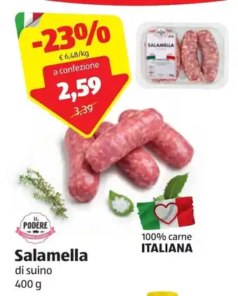 ALDI il Podere Salamelle di suino 400 g offerta