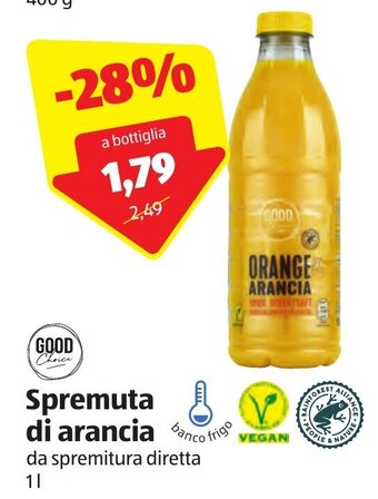 ALDI Good Choice Spremuta di arancia da spremitura diretta 1 l offerta