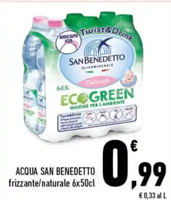 Conad San Benedetto Acqua frizzante/naturale 6x50 cl offerta