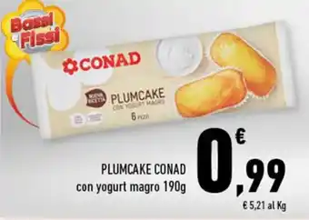 Conad Conad Plumcake con yogurt magro 190g offerta