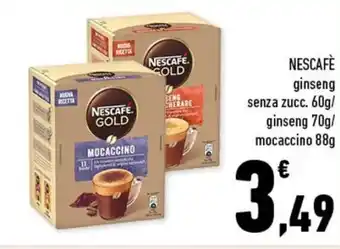 Conad Nescafè ginseng senza zucc. 60g/ginseng 70g/mocaccino 88g offerta