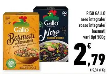 Conad Gallo Riso nero integrale/rosso integrale/basmati vari tipi 500g offerta