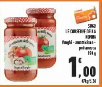 Conad Sugo Le Conserve Della Donna funghi-amatriciana - pettanesca 190 g offerta