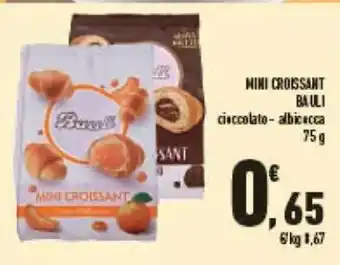 Conad Bauli Mini Croissant cioccolato - albicocca 75 g offerta