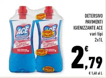 Conad Ace Detersivo Pavimenti Igienizzante vari tipi 2x1L offerta